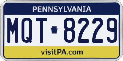 PA license plate MQT8229