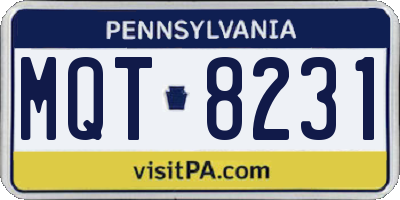 PA license plate MQT8231