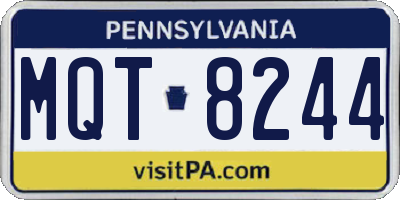 PA license plate MQT8244