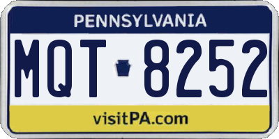 PA license plate MQT8252