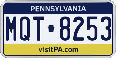 PA license plate MQT8253