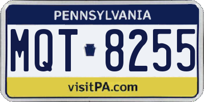 PA license plate MQT8255