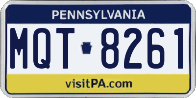 PA license plate MQT8261