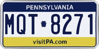 PA license plate MQT8271