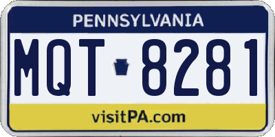PA license plate MQT8281