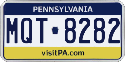PA license plate MQT8282