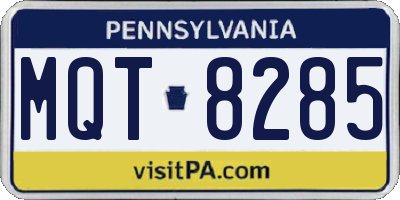 PA license plate MQT8285
