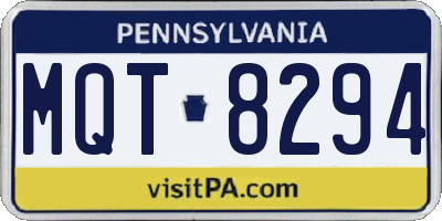 PA license plate MQT8294