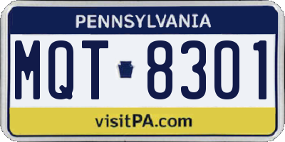 PA license plate MQT8301