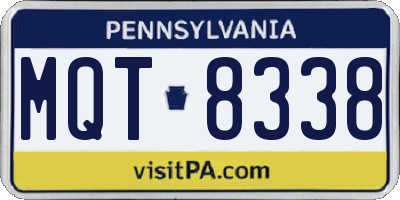PA license plate MQT8338