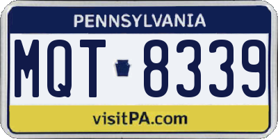 PA license plate MQT8339