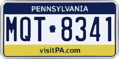 PA license plate MQT8341