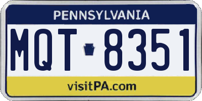 PA license plate MQT8351