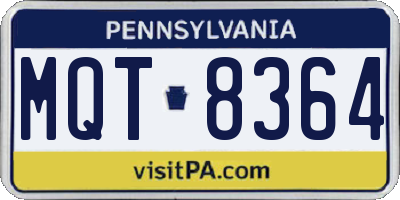 PA license plate MQT8364