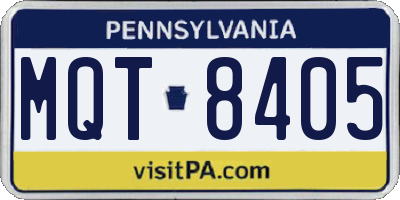 PA license plate MQT8405