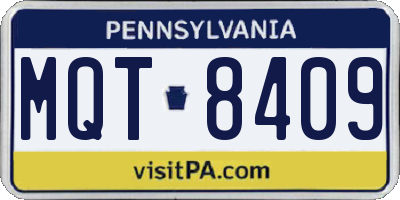 PA license plate MQT8409