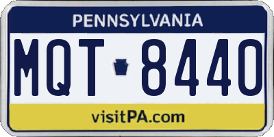 PA license plate MQT8440