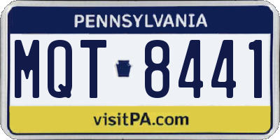 PA license plate MQT8441