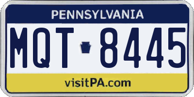 PA license plate MQT8445