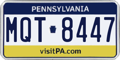 PA license plate MQT8447