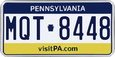 PA license plate MQT8448