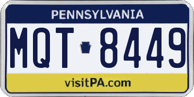 PA license plate MQT8449