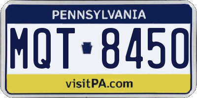 PA license plate MQT8450