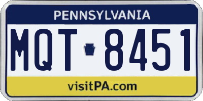 PA license plate MQT8451