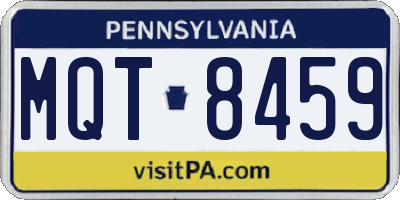 PA license plate MQT8459