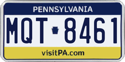 PA license plate MQT8461