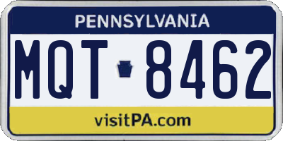 PA license plate MQT8462