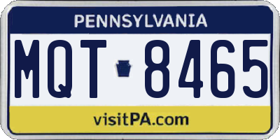 PA license plate MQT8465