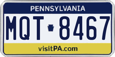 PA license plate MQT8467