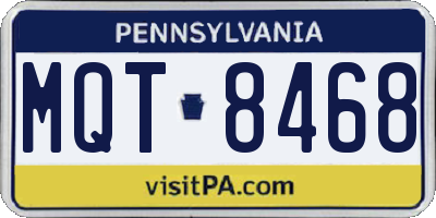 PA license plate MQT8468