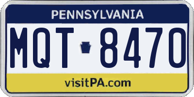 PA license plate MQT8470