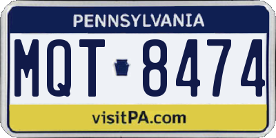 PA license plate MQT8474