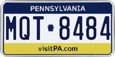PA license plate MQT8484
