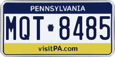 PA license plate MQT8485