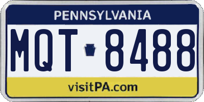 PA license plate MQT8488