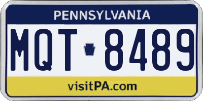 PA license plate MQT8489