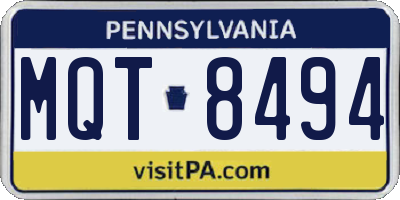 PA license plate MQT8494