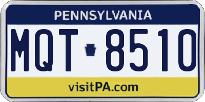 PA license plate MQT8510