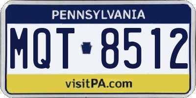 PA license plate MQT8512