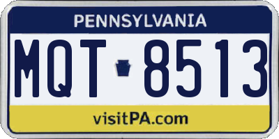PA license plate MQT8513