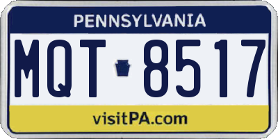 PA license plate MQT8517
