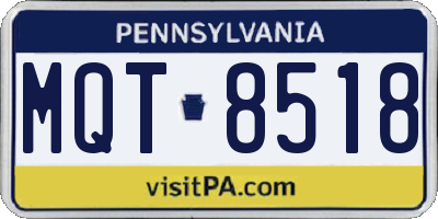 PA license plate MQT8518
