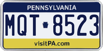 PA license plate MQT8523