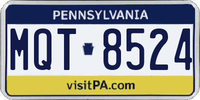 PA license plate MQT8524