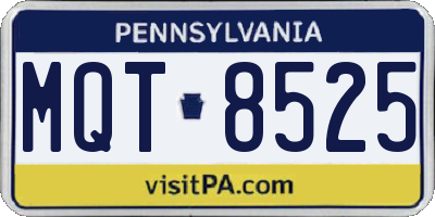 PA license plate MQT8525