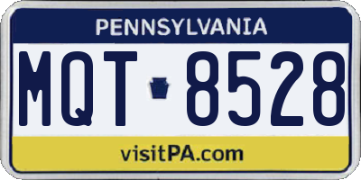 PA license plate MQT8528